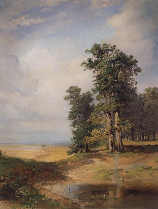 Летний пейзаж с дубами. Середина 1850-х