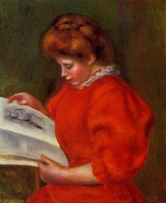 Девушка, смотрящая на рисунок