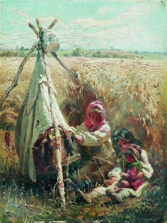 Дети в поле. 1870-е