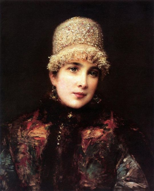 Русская красавица в кокошнике. 1890-е
