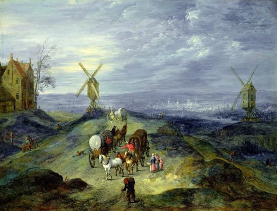Пейзаж с двумя мельницами (1612) (Гамбург, Картинная галерея)