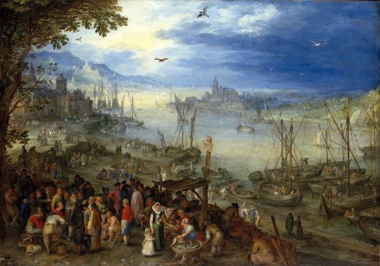 Рыбный рынок на берегу реки (1605) (Мюнхен, Старая Пинакотека)
