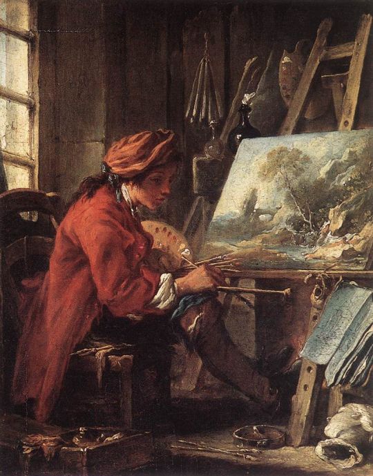 Художник в студии (между 1730 и 1735) (27 ? 22) (Париж, Лувр)