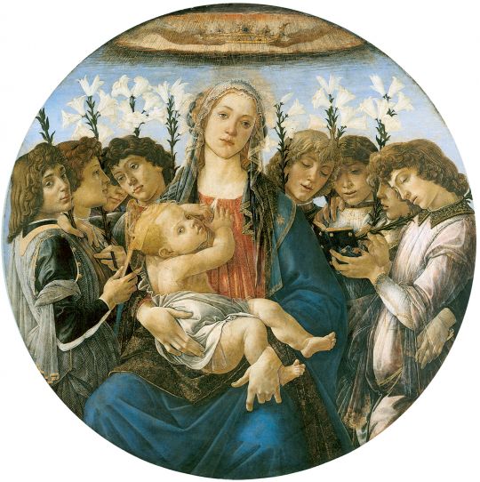 Мадонна с восемью ангелами (тондо Рацинского) (ок.1478) (135 x 135) (Берлин, Гос.музей)