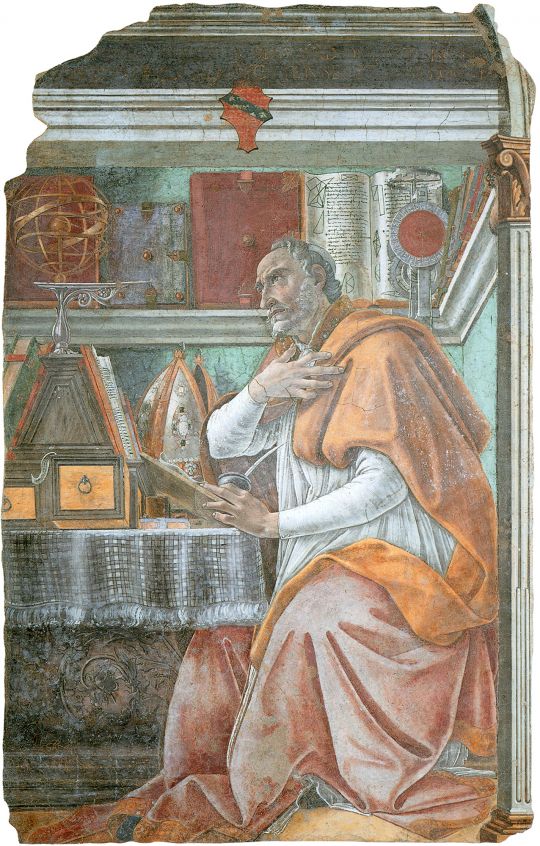 Св.Августин (ок.1480) (фреска) (152 x 112) (Флоренция, Огниссанти)