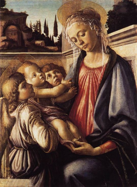 Мадонна с младенцем и двумя ангелами (ок.1468) (100 x 71) (Неаполь, галл. Национале ди Каподимонте)_