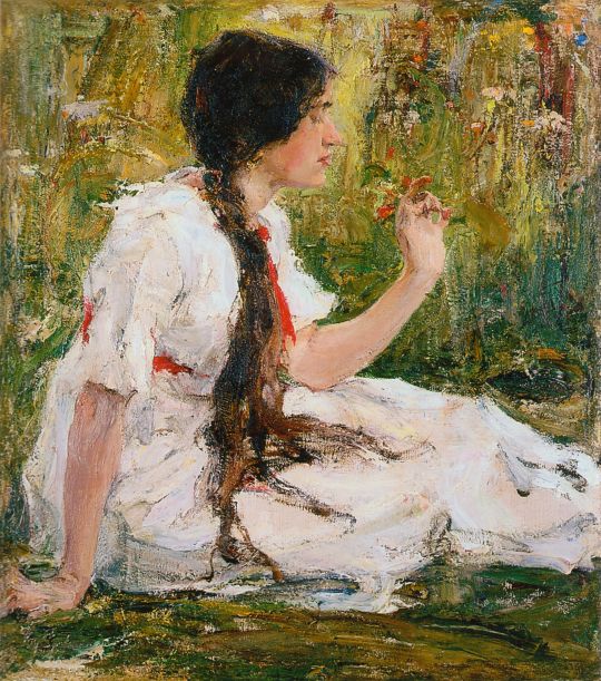Весна в степи (Портрет А.Н.Фешиной) (1913)