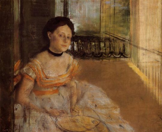 Женщина, сидящая на балконе (1872) (Дания, коллекция Ordrupgaard)