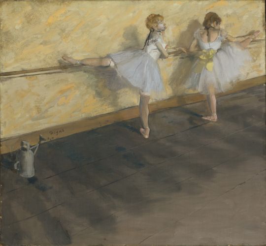 Танцовщицы, тренирующиеся у барьера (1877) (75.6 х 81.3) (Нью-Йорк, Метрополитен)
