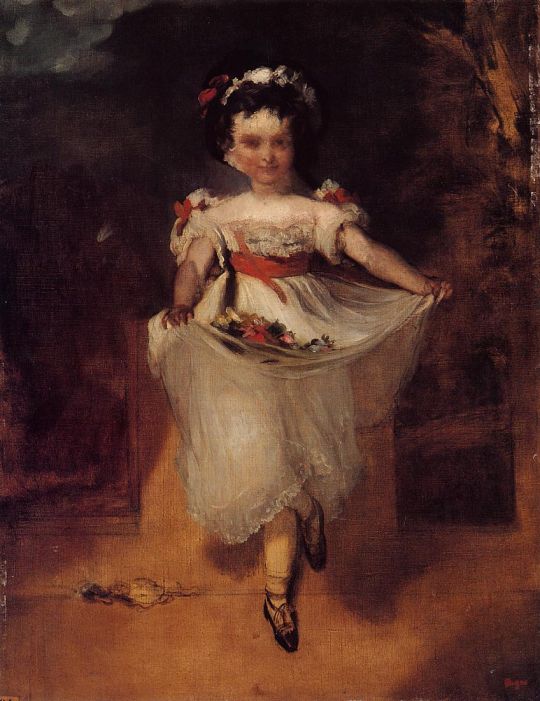 Маленькая девочка с цветами в переднике (1860-1862) (частная коллекция)