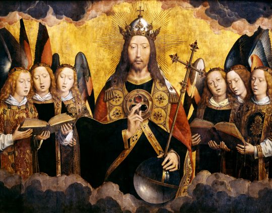 Запрестольный образ Санта-Мария ла Реаль в Наджера_Центральная панель. Христос-Вседержитель с поющими ангелами (212.7 x 169.7)