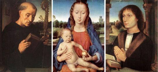 Триптих Бенедетто Портинари (1487) (центр - Берлин, Гос.музей, створки - Флоренция, Уффици)