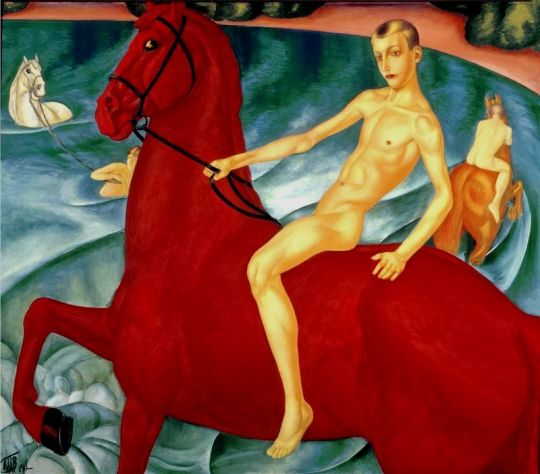 «Купание красного коня», Кузьма Петров-Водкин, 1912,
