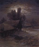 Лунная ночь в деревне (Зимняя ночь)