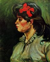 Портрет женщины с красной лентой
