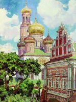 Симонов монастырь. Облака и золотые купола.