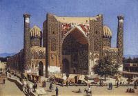 Медресе Шир-Дор на площади Регистан в Самарканде