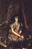 Девочка на фоне персидского ковра
