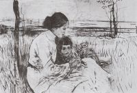 Дети художника. Ольга и Антоша Серовы.