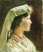 Портрет девушки в профиль. 1910-е