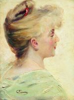 Портрет молодой женщины в профиль. 1890-е
