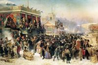 Народное гулянье во время масленицы на Адмиралтейской площади в Петербурге2. 1869