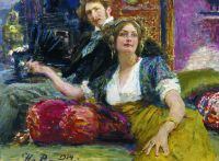 Портрет поэта С.М.Городецкого с женой. 1914