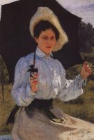На солнце. Портрет Н.И.Репиной. 1900
