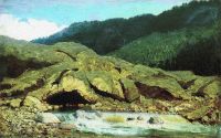 Пейзаж со скалой и ручьем. 1867