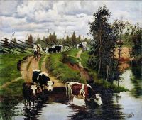 Коровы на водопое. 1908