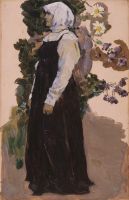 Девушка в черном сарафане. 1910-1916