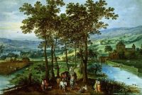 Весенний пейзаж с кортежем на аллее (совм. с Йосом де Момпером) (Частная коллекция)