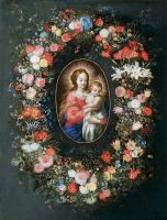 Мадонна с младенцем в цветочной гирлянде (совместно с Хансом Роттенхаммером) (Частная коллекция)