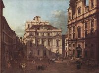 Вид Вены, площадь перед университетом с юго-востока, большой актовый зал университета и церковь Иезу (1759)