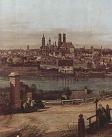 Вид Мюнхена, арочный мост через реку Изар, Мюнхен со стороны Гейдгаузена, Деталь (1761)