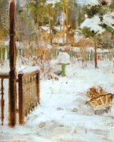 Зимний пейзаж с санями. Этюд (1917)