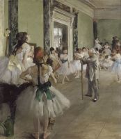 Балетная студия (с тростью балетмейстер Жюль Перро) (1874) (85 х 75) (Париж, музей Орсэ)