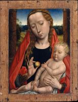 Мастерская Мемлинга. Мадонна с младенцем (ок.1490) (27.3 x 21) (Нью-Йорк, Метрополитен)
