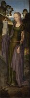 Триптих Адриана Рейна (открыт) (1480)-правая панель. Св.Варвара (45.3 x 14.3)
