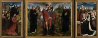 Триптих Виллема Морела (открыт) (1484) (центр - св.Христофор, 141х174) (створки - 141х87, слева-Виллем Морел, справа-Барбара ван Влаендерберх)