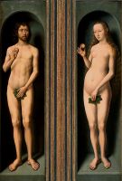 Триптих 'Мадонна с младенцем' (закрыт). Адам и Ева (ок.1485-1490) (Вена, Музей истории искусств)