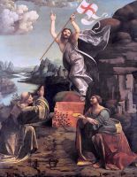      -  ,     [Giovanni Antonio Boltraffio and Marco dOggiono - The Resurrection of Christ with St.Leonard of Noblac and Lucia]