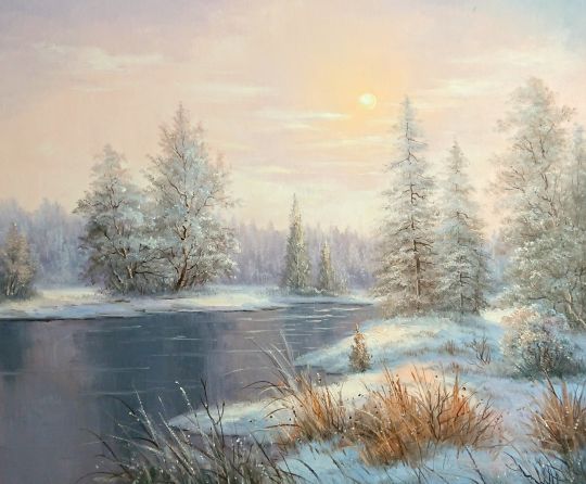 Снежный пейзаж.худ.Р.Смородинов