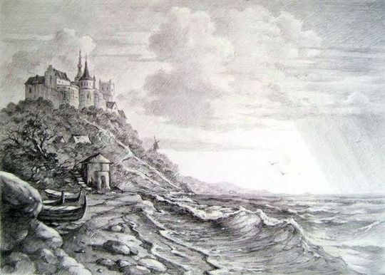 Замок на морском берегу.