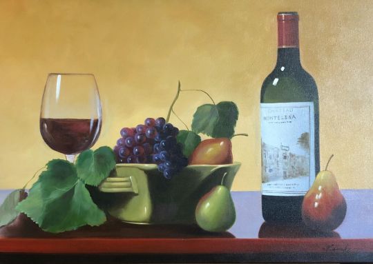 Фрукты и калифорнийское вино Chateau Montelena