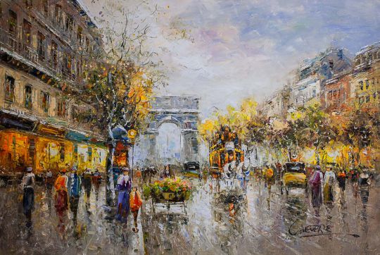     Champs Elysees, Arc de Triomphe (  )