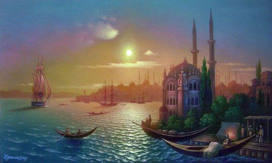Вид Константинополя при луне.