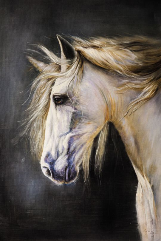Портрет коня с золотой гривой