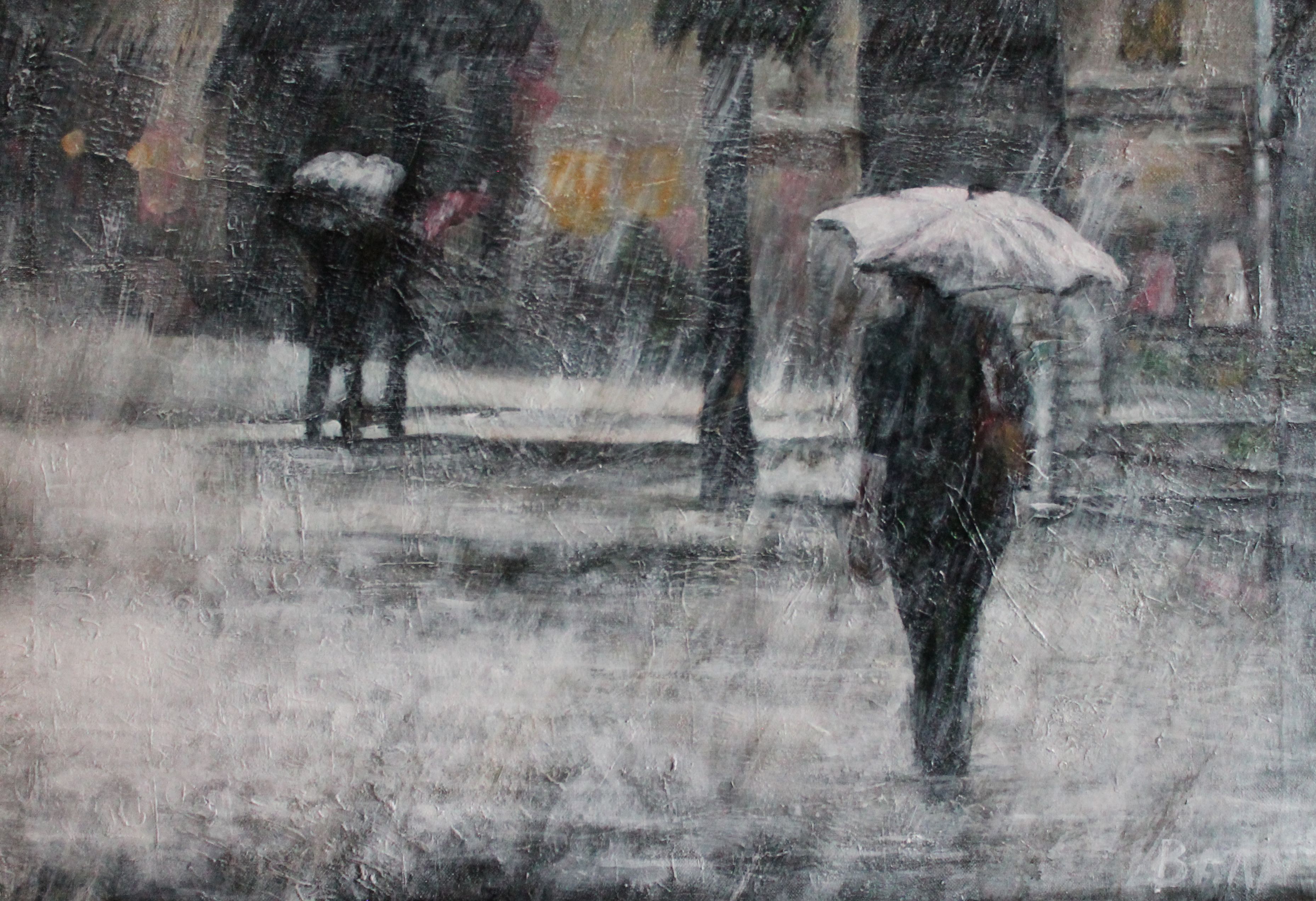 Купить авторскаую картину Сильный дождь летом, художник Валентин  Андреевич Зеньковский, доставка по всей России, телефон +7 903 132 70 72