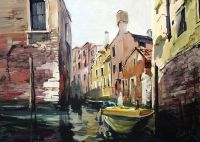 Венеция желтая лодка